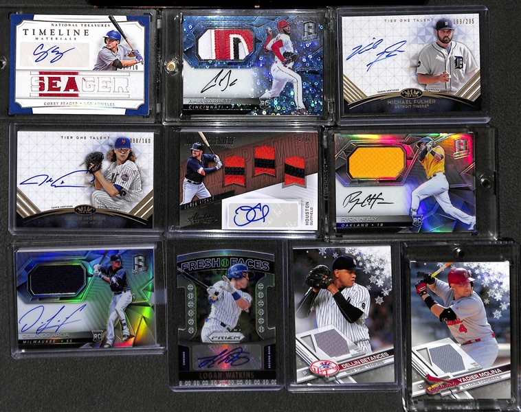 Lot Of 21 Baseball Auto & Relic Cards w. Corey Seager Autograph Patch Card