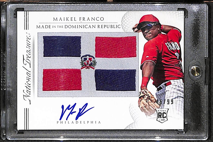 Lot OF 9 Maikel Franco National Treasures Autograph Cards