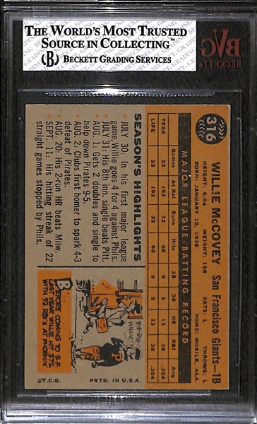 1960 Topps Willie McCovey Rookie Card Graded Beckett BVG 5.5