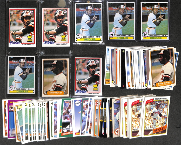 Lot of 120+ Eddie Murray Cards including 3 Rookies & 4 2nd Year Cards 