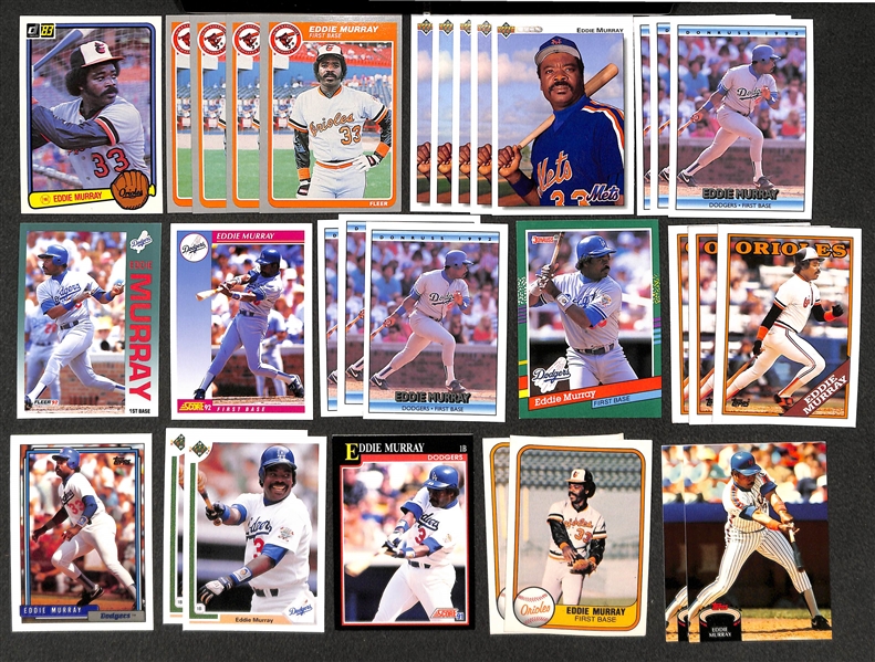 Lot of 120+ Eddie Murray Cards including 3 Rookies & 4 2nd Year Cards 