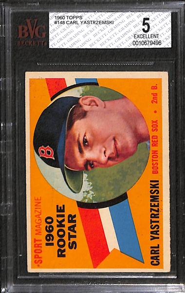 1960 Topps Carl Yastrzemski Rookie Card Graded Beckett BVG 5