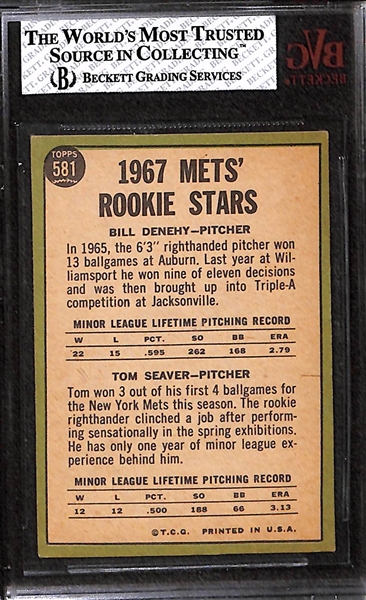 1967 Topps Tom Seaver Rookie Card Graded Beckett BVG 5