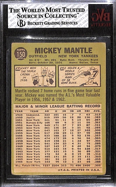 1967 Topps Mickey Mantle Card Graded BVG 2.5 (Card # 150)