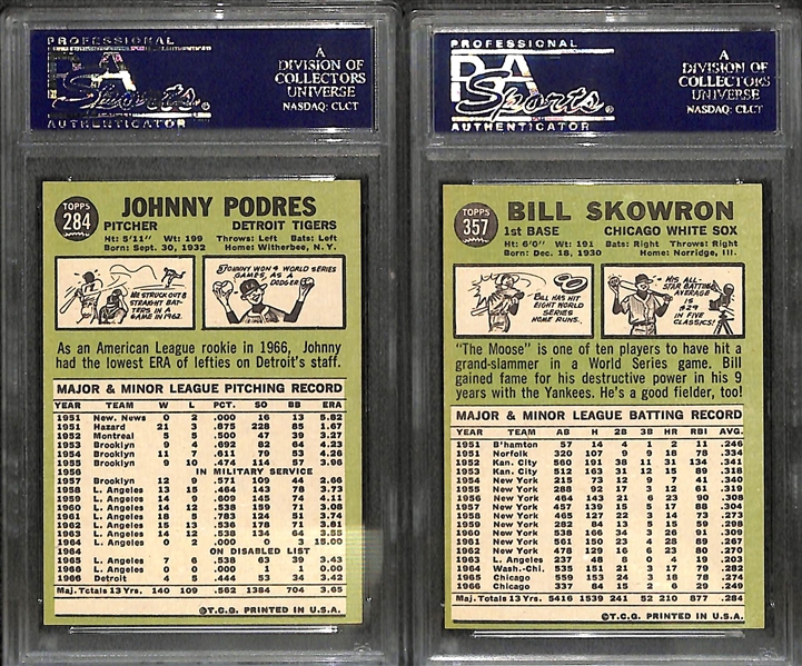 1967 Topps Johnny Podres & Bill Skowron PSA 9 Cards