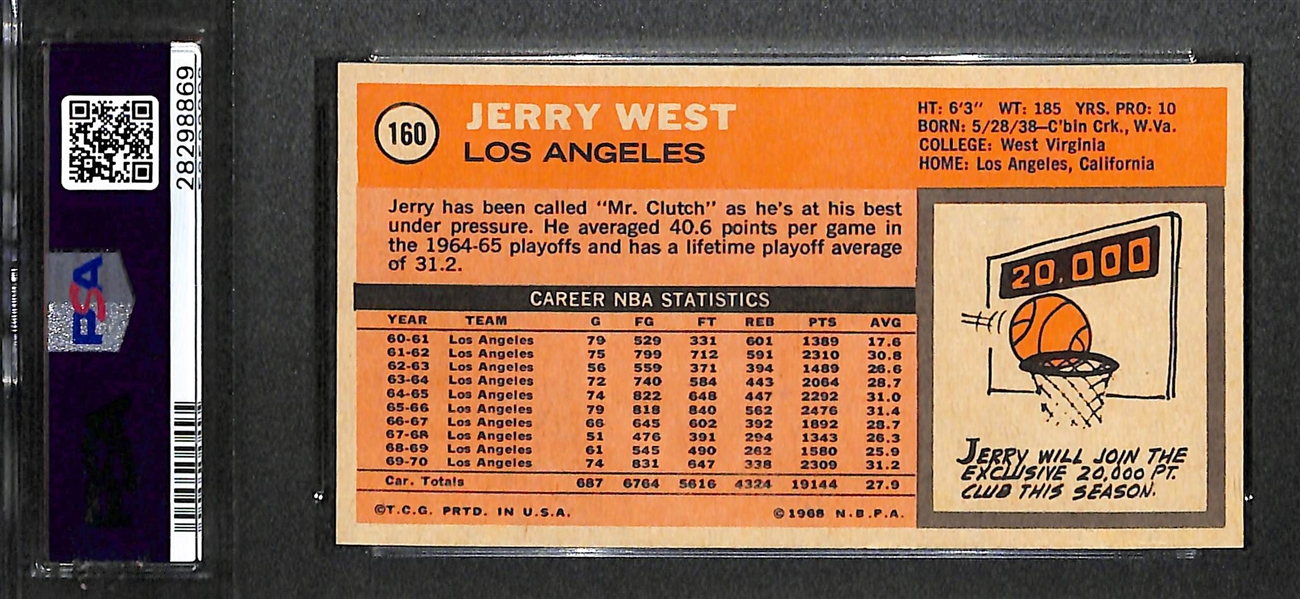 1970 Topps #160 Jerry West PSA 9