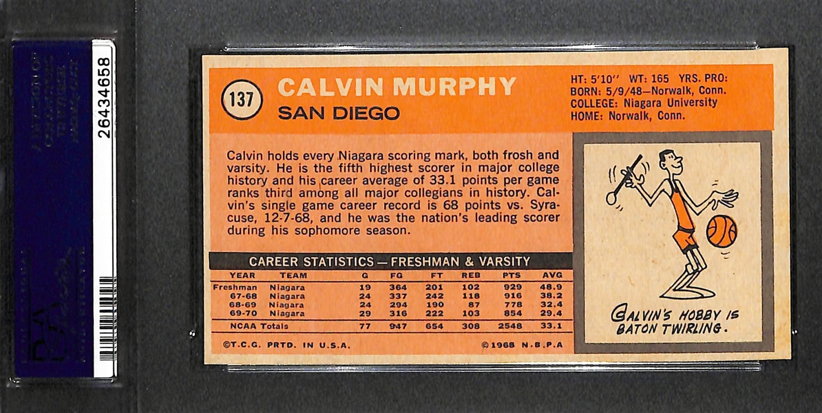 1970 Topps #137 Calvin Murphy Rookie Graded PSA 9 Mint