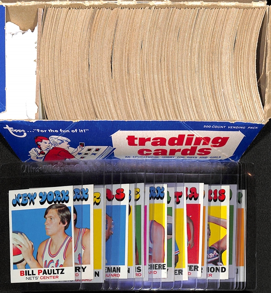 Over 450 Pack-Fresh 1971-72 Topps Basketball Cards in Vending Box
