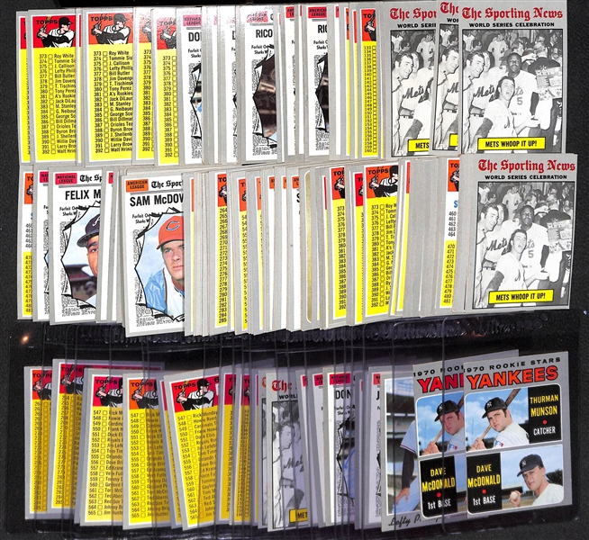 Over 150 Pack-Fresh 1970 Topps Baseball Cards w/ Checklists, AS Cards, & (2) Thurmon Munson Rookies (Miscut) 