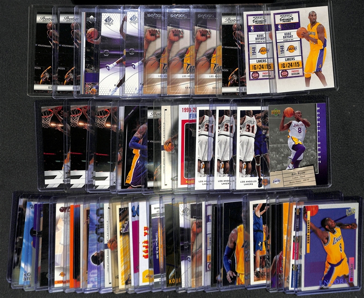 Lot of (50) Kobe Bryant Card w. Rookies & Inserts