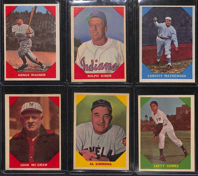 Lot of 6 - 1960 Fleer Baseball Greats w. Honus Wagner