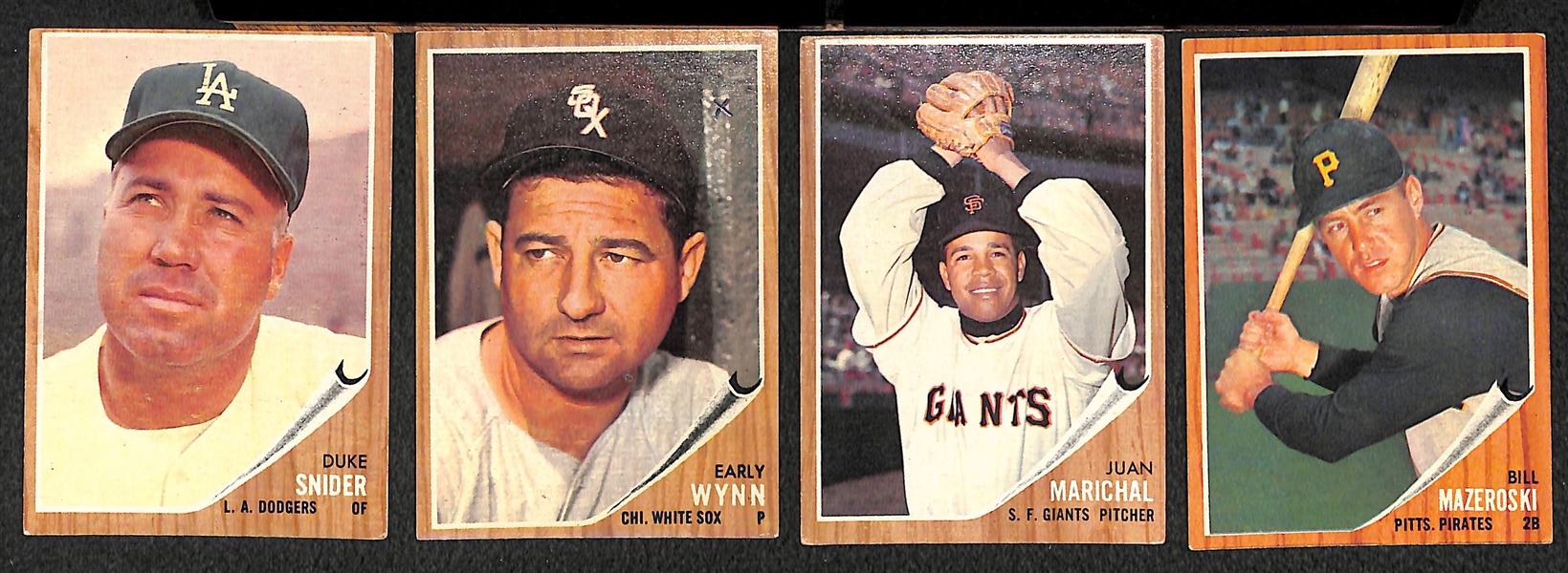 Lot of 175 Assorted 1962 Topps Baseball Cards w. Duke Snider