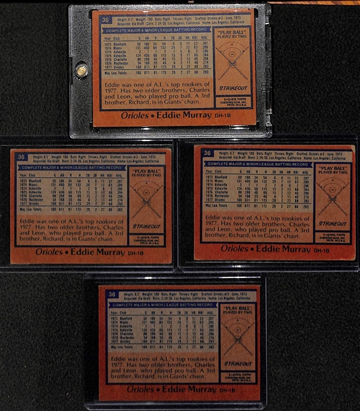 Lot of (4) 1978 Eddie Murray Rookie Cards