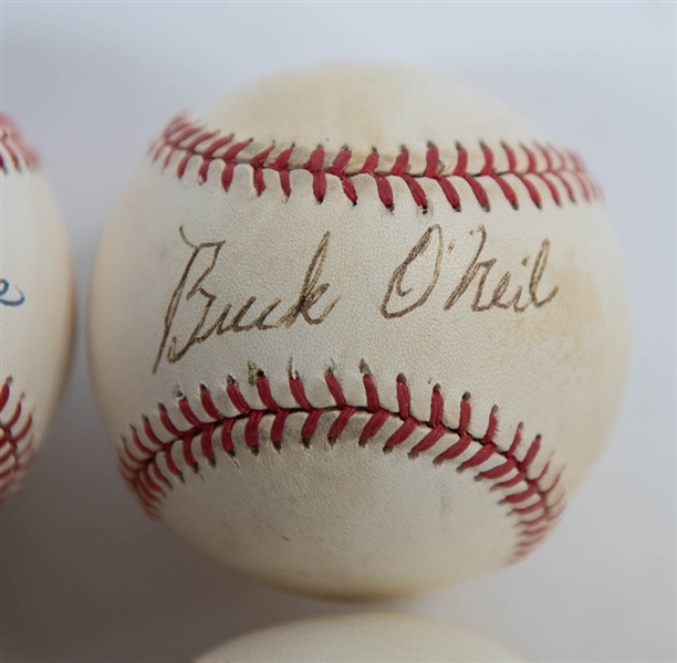 Lot Of 4 Negro League Signed Baseballs w. Dandridge & O'Neill