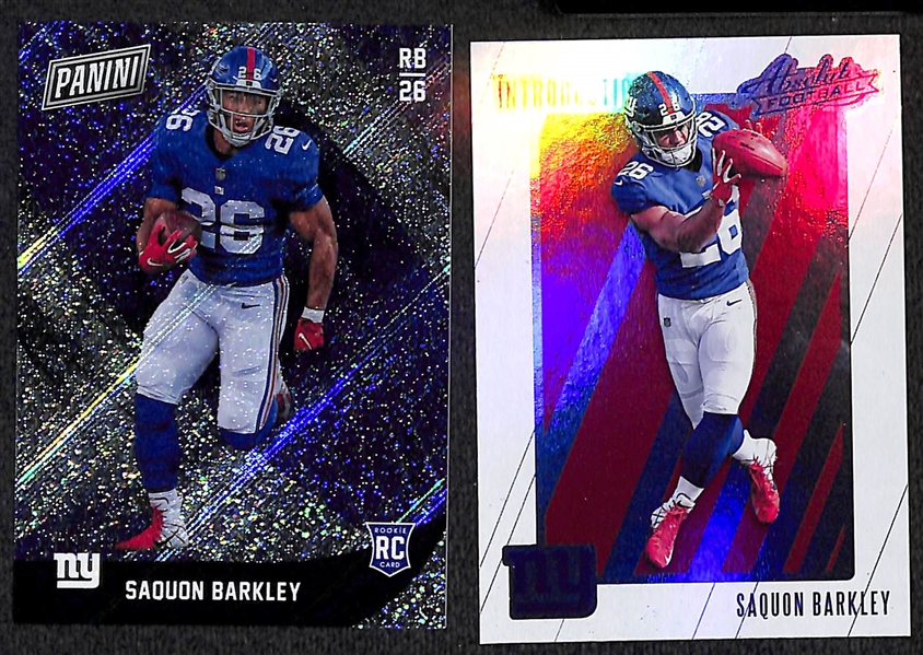 Lot of 139 Football Rookie/Numbered/Refractor Cards w. Saquon Barkley