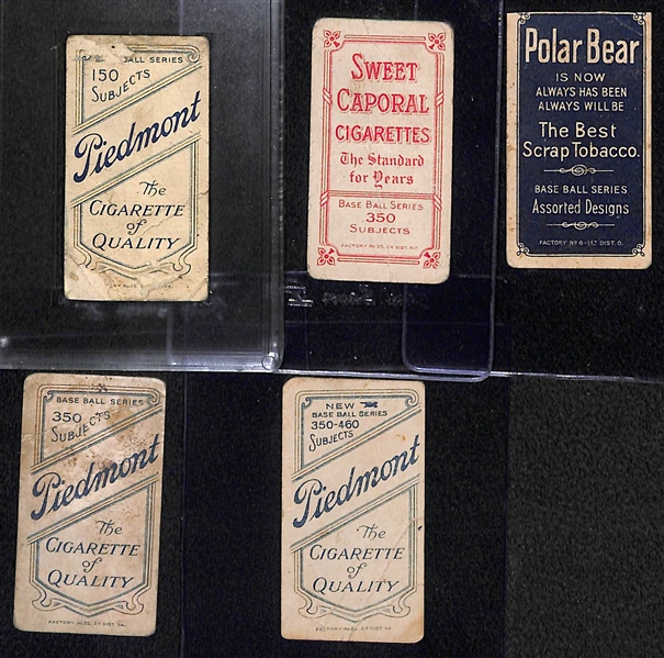 Lot of (5) 1909-11 T206 Tobacco Cards w/ Fielder Jones (Hands on Hips), Slagle, Tannehill, Gray, Geyer