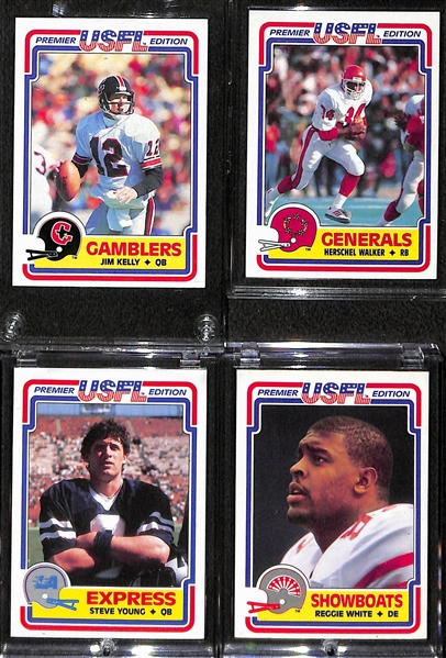 Lot of 4 1984 Topps USFL Rookie Cards w. Kelly & Young