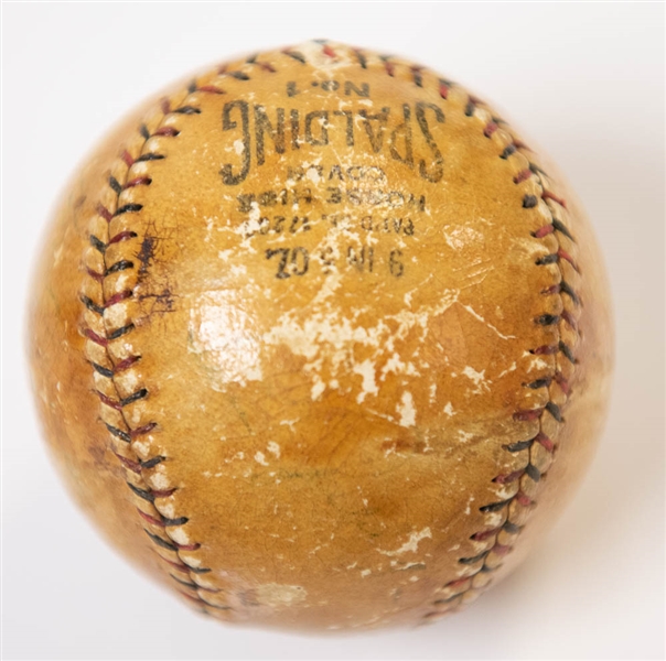 1930 NY Yankees Signed Baseball w. Babe Ruth (on Sweet Spot), Lou Gehrig, Tony Lazzeri, Earl Combs (JSA LOA)