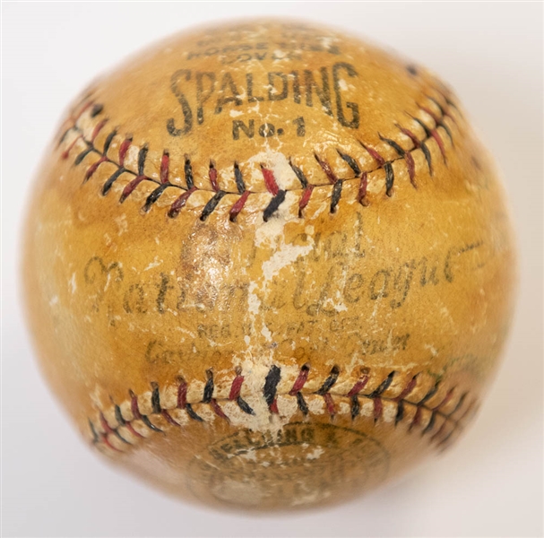 1930 NY Yankees Signed Baseball w. Babe Ruth (on Sweet Spot), Lou Gehrig, Tony Lazzeri, Earl Combs (JSA LOA)