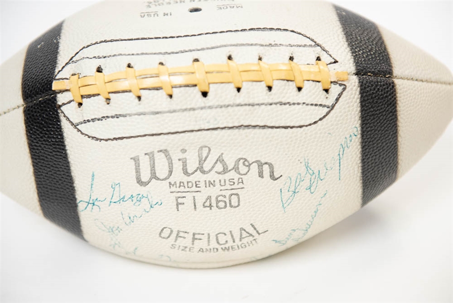 RARE 1963 Cleveland Browns Team Signed Wilson Model Football w. Jim Brown, Groza, + (33 Total Signatures!) - JSA LOA