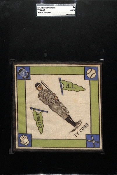 1914 Ty Cobb B18 Blanket (White Infield Variation) SGC Slabbed Authentic 