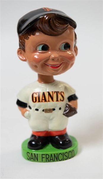1963-65 San Francisco Giants Bobble Head Boy With Green Oval Base - w. Original Box - NM!