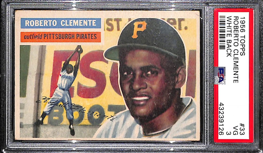 1956 Topps Roberto Clemente Card - PSA 3