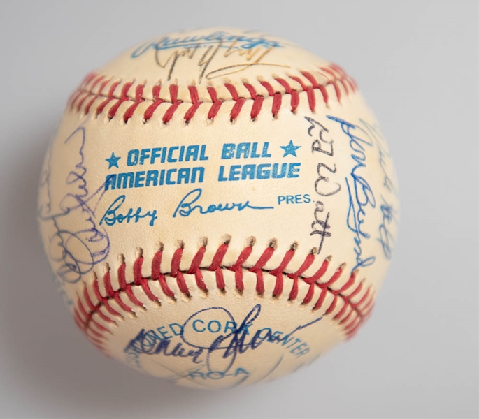 1970 Baltimore Orioles Team Signed World Champion Baseball (23 Signatures inc. B. Robinson, F. Robinson, Palmer, Weaver, Powell, Blair, and more) - JSA Auction Letter