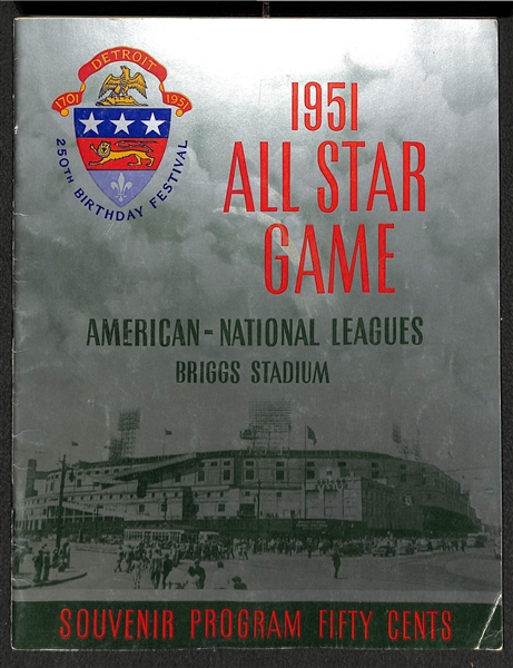 1951 MLB All-Star Program Signed by Berra, Kiner, Newcombe, Shantz, Westlake - JSA Auction Letter