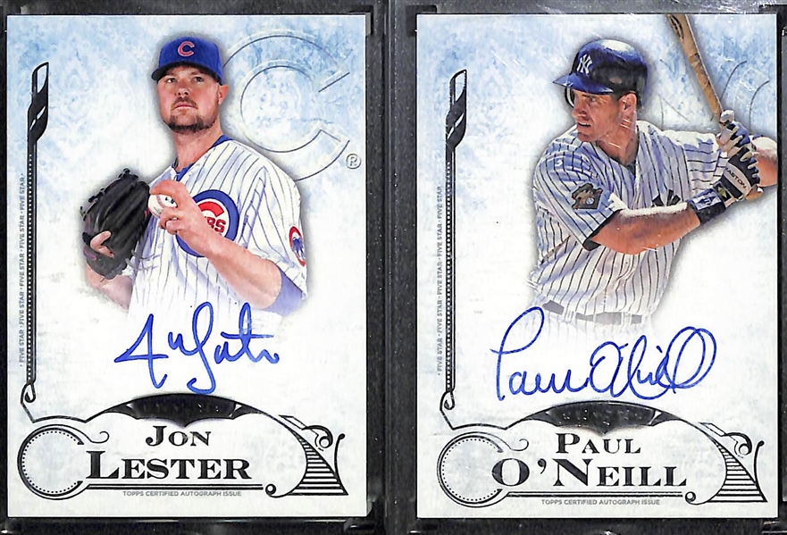 Lot of 10 2015 Topps Five Star Autograph Cards w. Lester & O'Neill