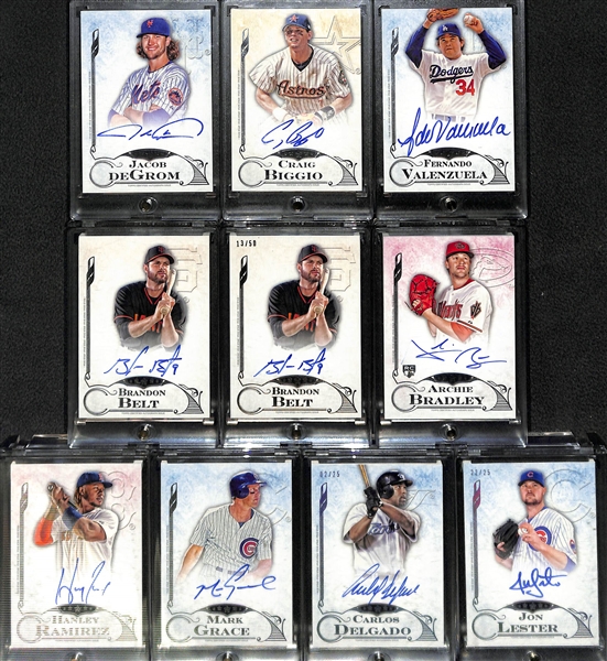Lot of 10 2015 Topps Five Star Autograph Cards w. DeGrom & Biggio
