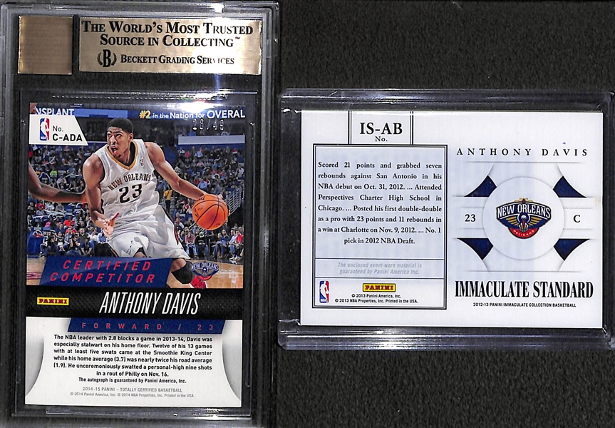 Anthony Davis Autograph Card BGS 9.5 & Immaculate Jumbo Jersey Rookie Card