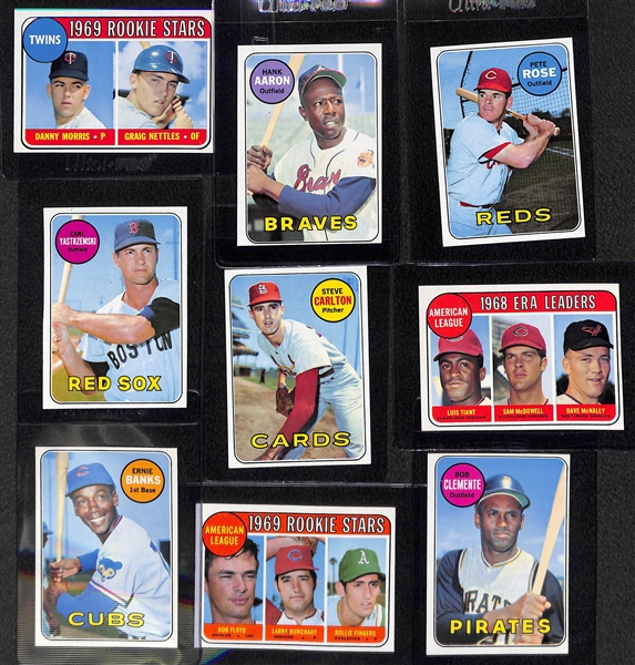 1969 Topps Baseball Card Set Missing 3 Cards Listed Above (Mantle, Bench, R. Jackson) - Mostly Pack-Fresh Cards Inc. Nolan Ryan #533 PSA 6
