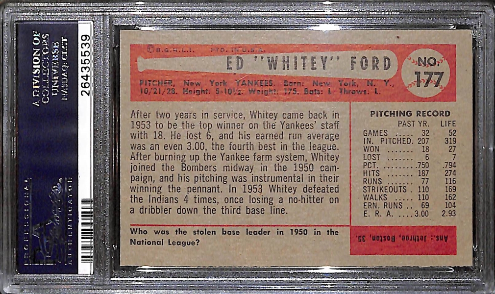 1954 Bowman Whitey Ford Graded PSA 7 - Looks Better Than Near Mint Grade!