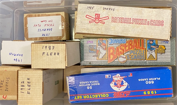 Lot of (13) Baseball Card Sets inc. 1982 Donruss, 1982 Fleer, 1983 Fleer, 1984 Donruss, (2) 1985 Donruss, + More!