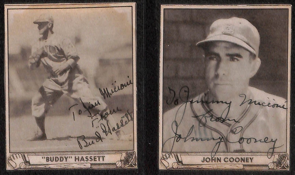 Lot of (6) 1940 Play Ball Signed Boston Red Sox & Boston Bees Cards (JSA Auction Letter) w/ Jack Wilson, Cuccinello, Max West, Posedel, Hassett, Cooney (Cards Are Authentic/Trimmed) - JSA Auction...