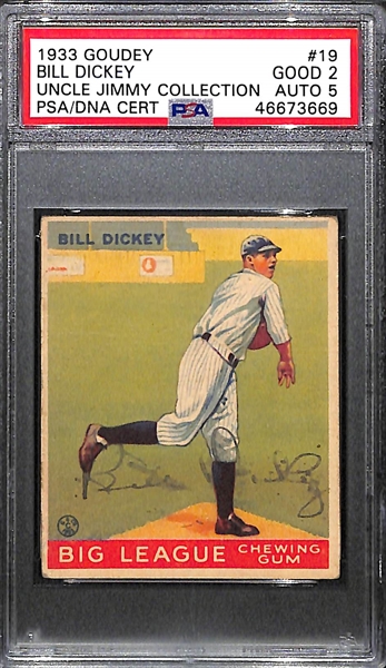 1933 Goudey Bill Dickey (HOF) #19 PSA 2 (Autograph Grade 5).  d. 1993