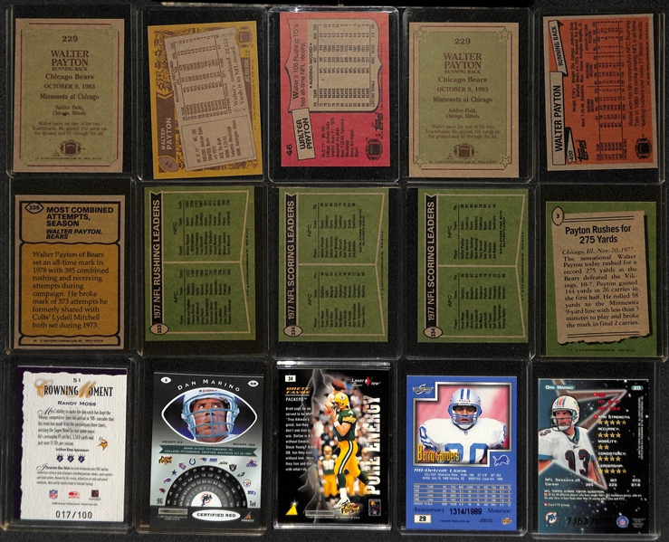 (39) Football Cards Inc. 10 Walter Payton, and Various Rookies and Insert Cards