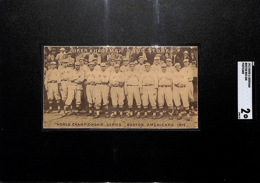Rarely Seen 1912 Riker & Hegeman Boston Red Sox Postcard (World Champions) w. Tris Speaker, Harry Hooper, Joe Wood SGC 2 (Only 2 Ever Graded!)