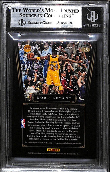 2012-13 Panini Kobe Anthology Memorabilia Prime Kobe Bryant 3- Color Patch Card (#ed 2/8) Graded BGS 9 