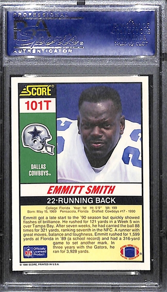 1990 Score Supplemental Emmitt Smith Rookie Card #101T Graded PSA 10 Gem Mint - HOT!