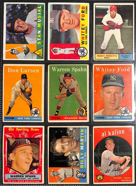 Lot of (36) Different 1952-1966 Bowman & Topps Baseball Star Cards w. 1958 Topps #1 Ted Williams