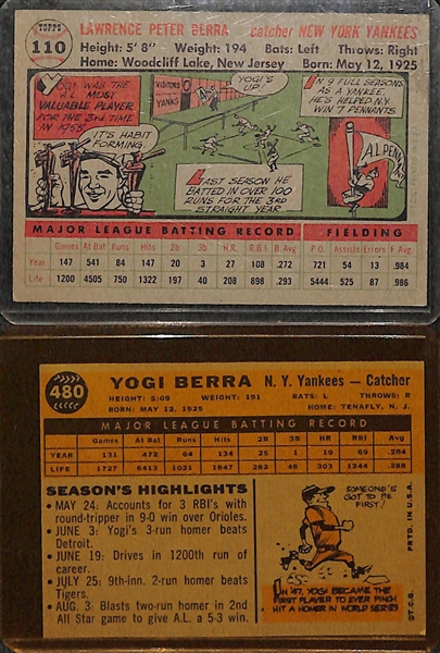 Lot of (9) 1950's and 1960's Yankee Stars Inc. 1956 Topps Yogi Berra