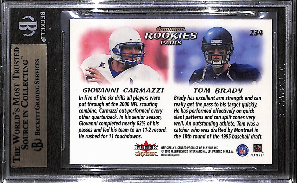 2000 Tom Brady Skybox Rookie Card Graded BGS 9.5 Gem Mint (Dual Rookie w. G. Carmazzi)