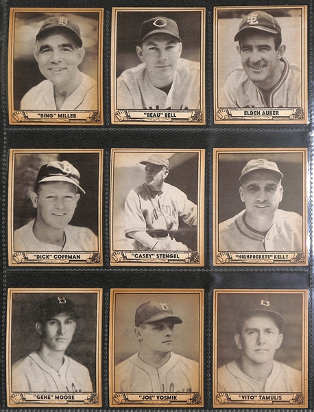 Near Complete 1940 Play Ball Set (212 of 240 Cards) - Many HOFers