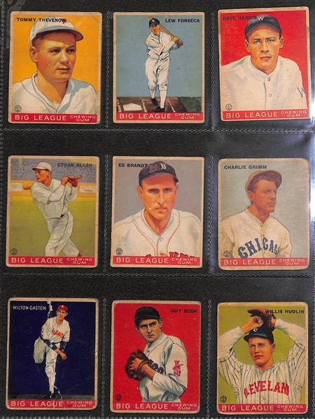 (52) 1933 Goudey Baseball Cards Inc. Crosetti, Terry, Bottomley, Dickey, Klein, Simmons, Cronin, Sewell, T. Jackson, +