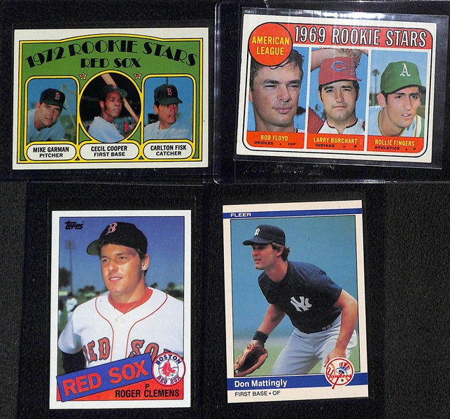 (10) Baseball Rookies Lot Inc. Fisk, Fingers, Clemens, Mattingly, Gwynn, Ripken and others
