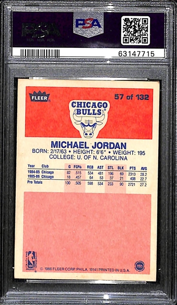 1986-87 Fleer Michael Jordan #57 Rookie Card Graded PSA Authentic/Altered