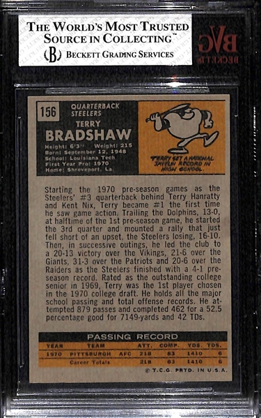 1971 Topps Terry Bradshaw Rookie Card Graded BVG 7 NM