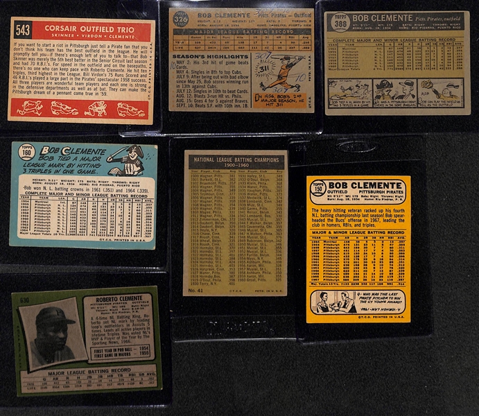 Lot of (7) 1959-1971 Topps Roberto Clemente Cards